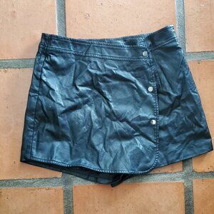 Faux Black Leather Shorts - Size M